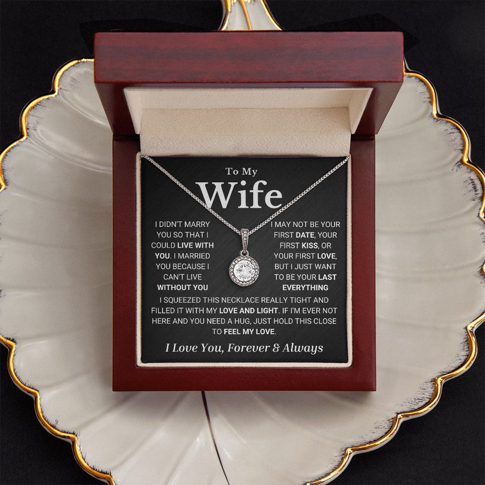 Wife Soulmate Necklace - I Can't Live Without You - Eternal Hope Necklace, Necklace for Valentine's Day, Gift for Wife