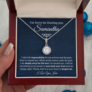 I'm Sorry for Hurting you- Eternal Hope Necklace, Apology Gift for her-Blue
