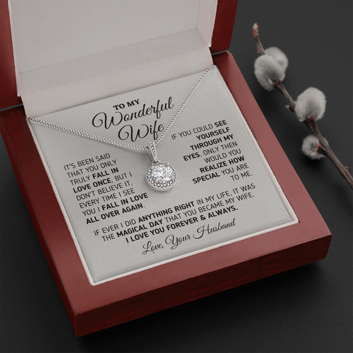 To My Wonderful Wife Eternal Hope Necklace Every Time I See You I fall In Love All Over Again LX015O
