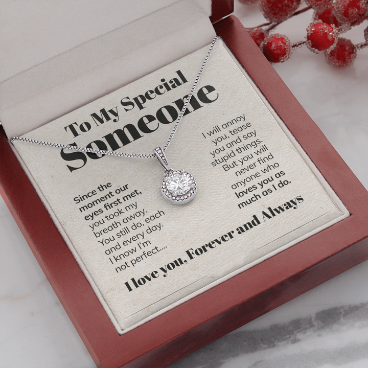 To My Special Someone Eternal Hope Necklace I Love You Forever and Always Girlfriend Wife Soulmate Necklace Gift LX015R
