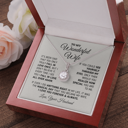 To My Wonderful Wife Eternal Hope Necklace Every Time I See You I fall In Love All Over Again LX015O