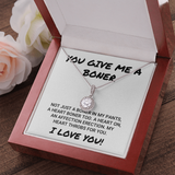 Wife Girlfriend Soulmate Necklace Gift - You Give Me A Boner - Affection Erection Valentine's Necklace - I Love You Eternal Hope Necklace LX033C
