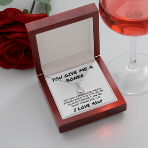Wife Girlfriend Soulmate Necklace Gift - You Give Me A Boner - Affection Erection Valentine's Necklace - I Love You Eternal Hope Necklace LX033C