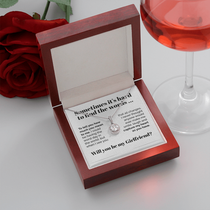 Will You Be My Girlfriend Eternal Hope Necklace Gift Sometimes It's Hard To Find The Words