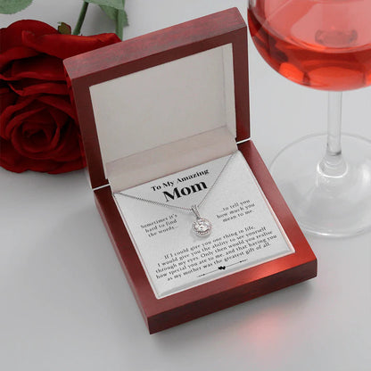 To My Amazing Mom Necklace Gift - Having you as my mother was the greatest gift of all Eternal Hope Necklace LX114C