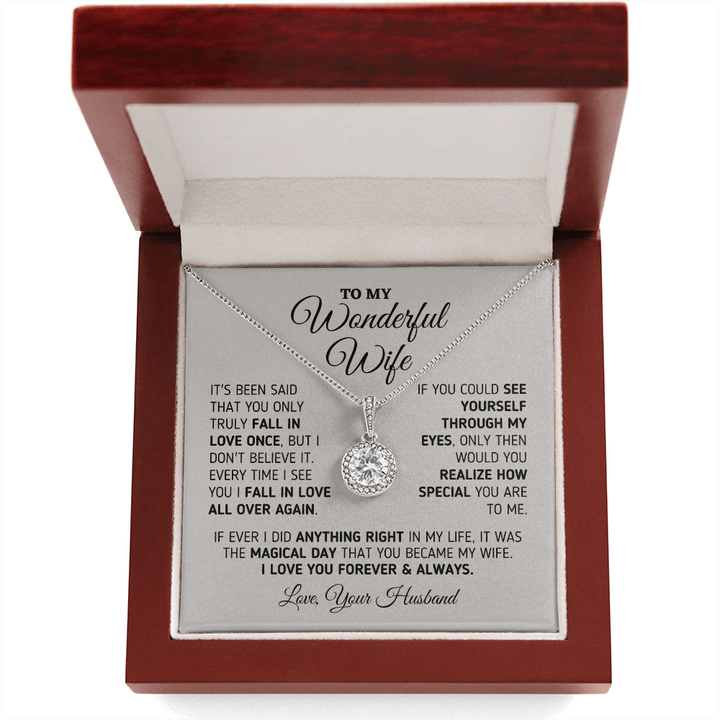 To My Wonderful Wife Eternal Hope Necklace Every Time I See You I fall In Love All Over Again LX015O