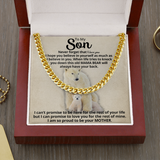 To My Son Cuban Necklace From Mom - This old Mama Bear always have your back Cuban Link Chain Necklace LX006A
