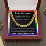 Lesbian Girlfriend Necklace. Cuban Link Chain On Message Card. Lgbtqia Bde Butch Dyke Stud Masc Gift. Birthday