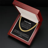 To My Man Chain Necklace Gifts For Husband Boyfriend Cuban Link Chain Necklace Anniversary To My Man Couples Present