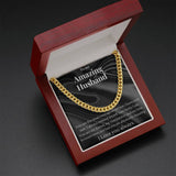 To My Amazing Husband Cuban Chain Necklace - Valentine'S Day Gift For Him
