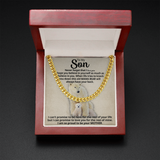 To My Son Cuban Necklace From Mom - This old Mama Bear always have your back Cuban Link Chain Necklace LX006A