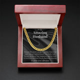 To My Amazing Husband Cuban Chain Necklace - Valentine'S Day Gift For Him