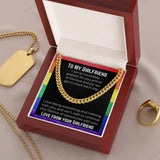 Lesbian Girlfriend Necklace. Cuban Link Chain On Message Card. Lgbtqia Bde Butch Dyke Stud Masc Gift. Birthday