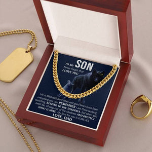 To My Son Necklace - Keeping To The Shadows From Dad  Cuban Link Chain Necklace