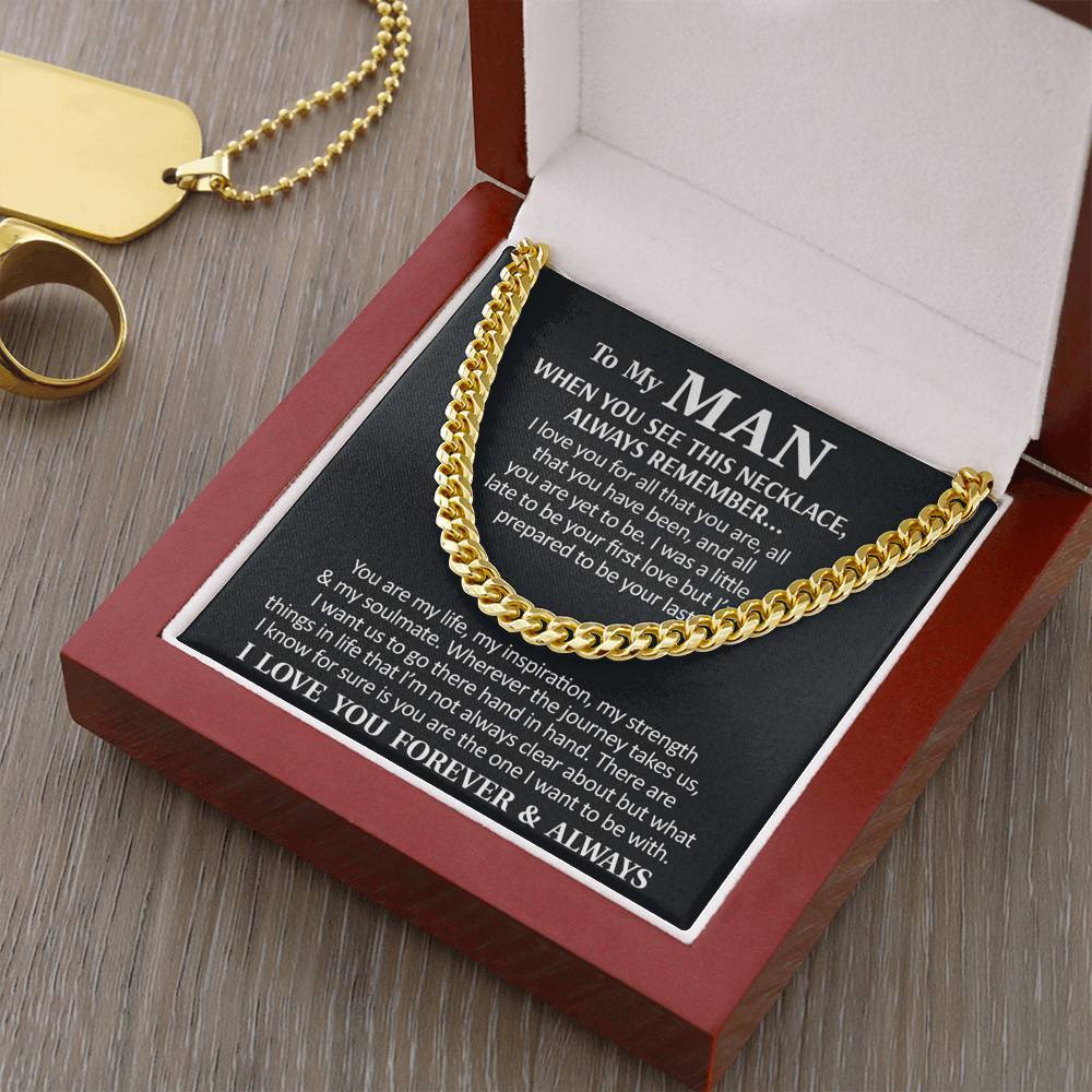 Husband Gifts Cuban Link Chain Necklace