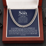 To my Son Necklace From Mom - Always keep me in your heart Love , Mom Cuban Link Chain Necklace LX062G