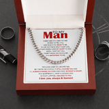 Necklace for Man - I belong to you, Birthday Gift, Anniversary, Father's Day Gift, Necklace for Man, Cuban Link Chain Necklace