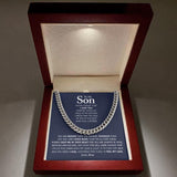 To my Son Necklace From Mom - Always keep me in your heart Love , Mom Cuban Link Chain Necklace LX062G