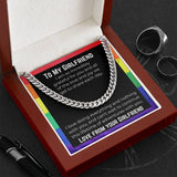 Lesbian Girlfriend Necklace. Cuban Link Chain On Message Card. Lgbtqia Bde Butch Dyke Stud Masc Gift. Birthday