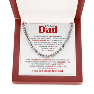 To My Dad Necklace - I can never thank you enough for everything you, Father's Day Gift, Birthday Gift, Necklace for Dad, Cuban Link Chain Necklace