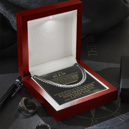 Man Necklace, To My Man Necklace I Love You More Than You Will Ever Know, Necklace for Man, Cuban Link Chain Necklace