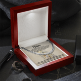 To My Son Cuban Necklace From Mom - This old Mama Bear always have your back Cuban Link Chain Necklace LX006A