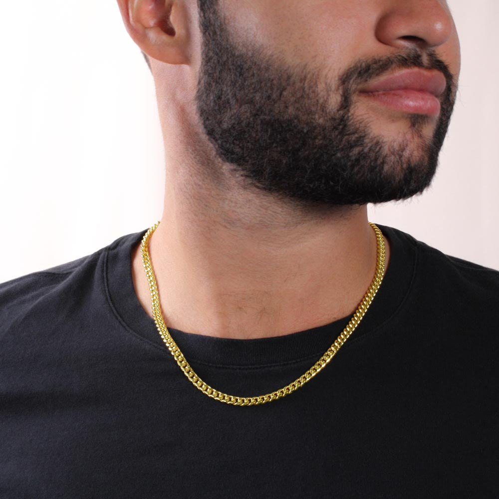 A Beautiful Cuban Link Chain Necklace Gift From Dad To Son