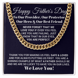 Our World Father's Day Necklace, Necklace for Father, Father's Day Gift, Best Gift idea for Father, Cuban Link Chain Necklace