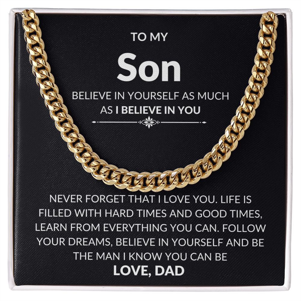 Believe in Yourself- Son Cuban link necklace