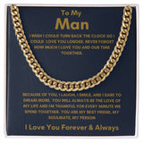 To My Man - Cuban Link Chain - Because of You - Blue Card Gift For Mom, necklace For Wife, Gift For Mother's Day