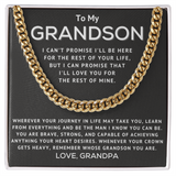 Grandson from Grandpa Necklace - Learn From Everything - Cuban Link Chain Necklace