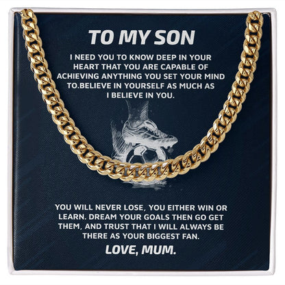 Cuban Link chain For Son Gift for your Football Player Gift For Mom, necklace For Wife, Gift For Mother's Day