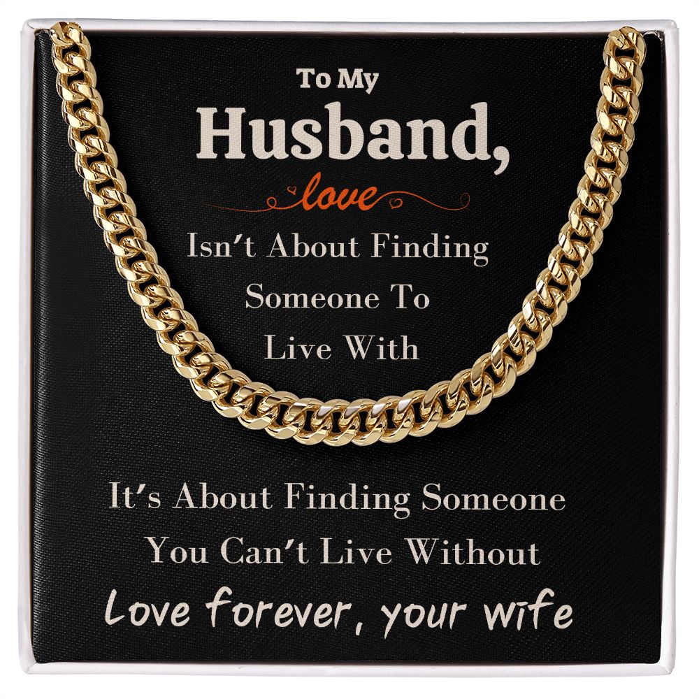 A Beautiful Cuban Link Chain Necklace Gift For Husband From Wife