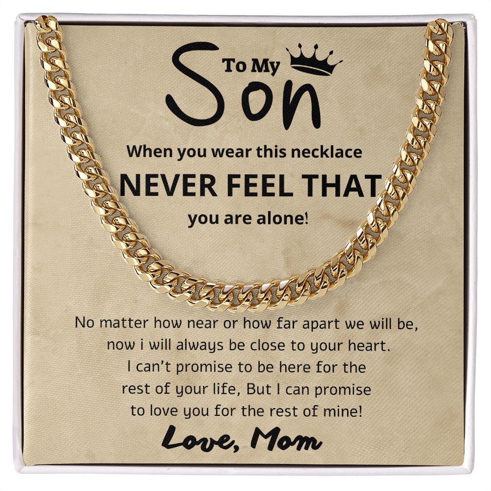 A Beautiful Cuban Link Chain Necklace Gift From Mon For Son