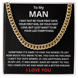 To My Man Cuban Link Chain (Stainless Steel) Gift For Mom, necklace For Wife, Gift For Mother's Day