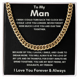 To My Man - Cuban Link Chain - Because of You - Black Card Gift For Mom, necklace For Wife, Gift For Mother's Day