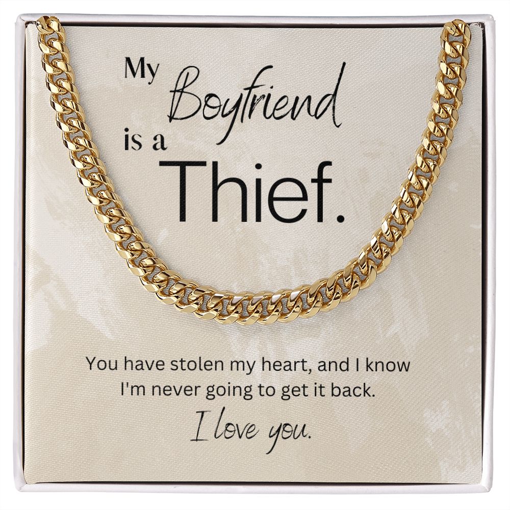 To My Boyfriend Cuban Link Chain Necklace Gift For Mom, necklace For Wife, Gift For Mother's Day
