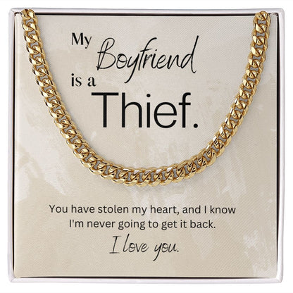 To My Boyfriend Cuban Link Chain Necklace Gift For Mom, necklace For Wife, Gift For Mother's Day