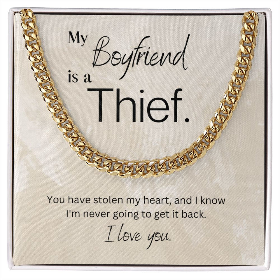 To My Boyfriend Cuban Link Chain Necklace Gift For Mom, necklace For Wife, Gift For Mother's Day