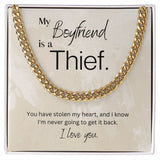 To My Boyfriend Cuban Link Chain Necklace Gift For Mom, necklace For Wife, Gift For Mother's Day