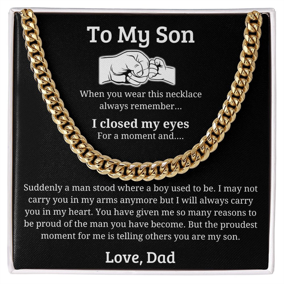 My Proudest Moment - Length Adjustable Cuban Link Chain For Son