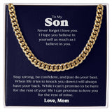 To My Son Gift From Mom I Never Forget I Love You I Cuban Link Chain Necklace