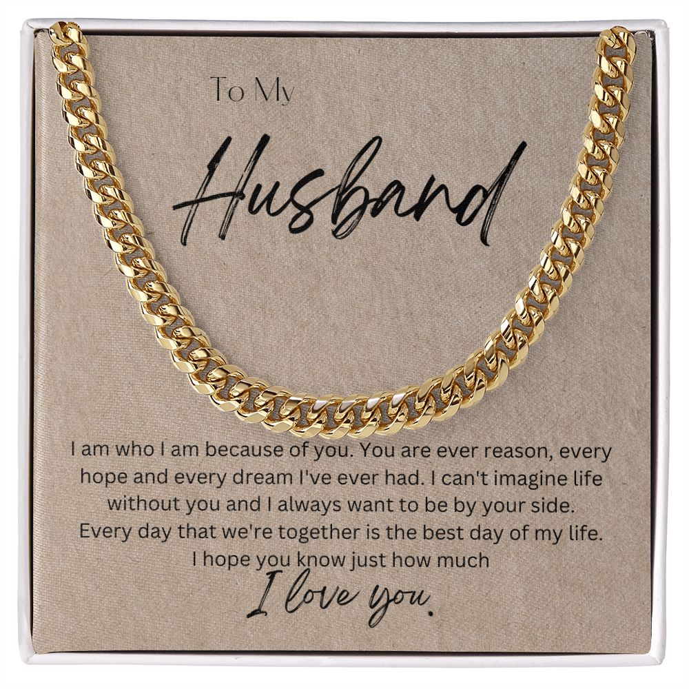 To My Husband Cuban Chain Link Necklace Gift For Mom, necklace For Wife, Gift For Mother's Day