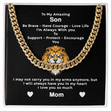To My Son From Mom I Be Brave Have Love Life I Cuban Link Chain Necklace