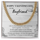 Happy Valentine's Day To My Boyfriend Cuban Link Chain Necklace Gift For Mom, necklace For Wife, Gift For Mother's Day