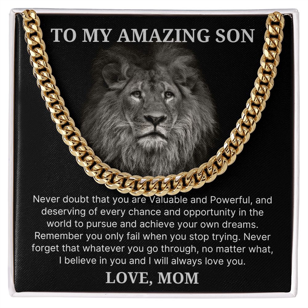 Never Doubt - Length Adjustable Cuban Link Chain For Son