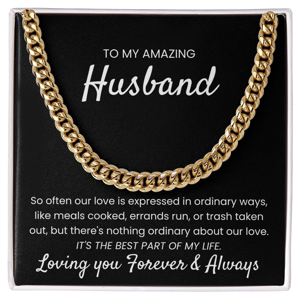 Nothing Ordinary About Our Love - Length Adjustable Cuban Link Chain For Husband
