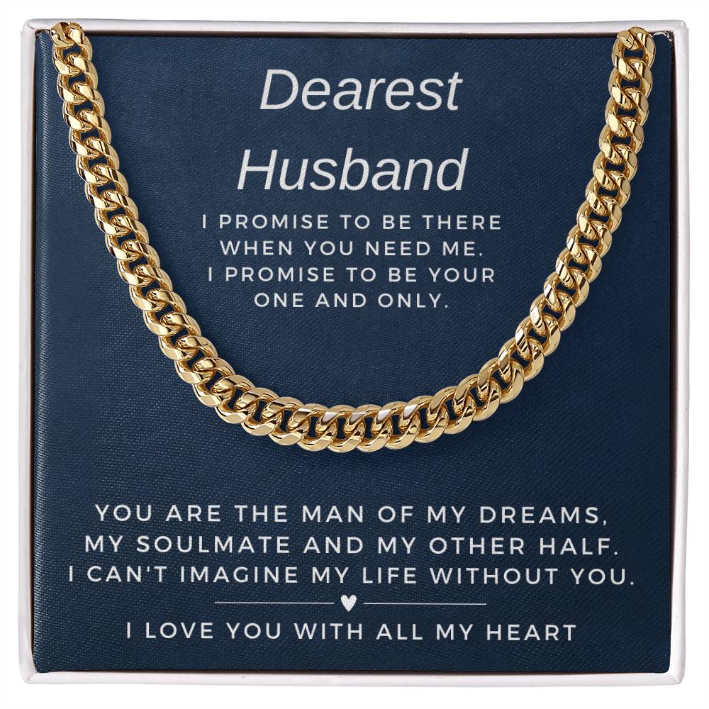 Dearest Husband Cuban Link Chain Necklace for Men