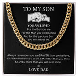 Loved More Than You Will Ever Know - Length Adjustable Cuban Link Chain For Son
