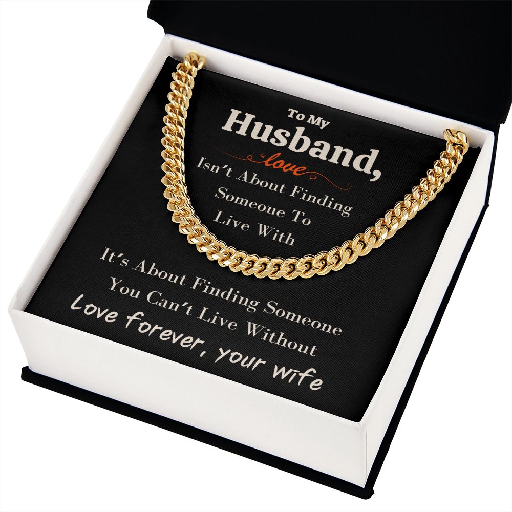 A Beautiful Cuban Link Chain Necklace Gift For Husband From Wife
